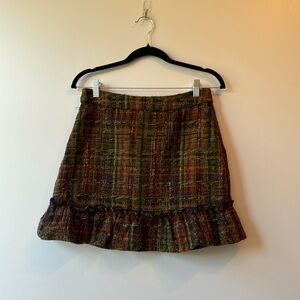 NWT Flora Bea Zenon Poly Tweed Skirt Sz S
